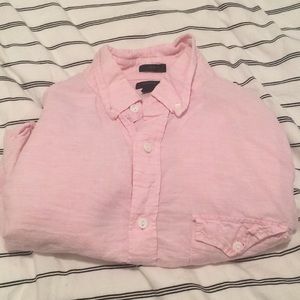 J.Crew pink linen button down - size medium
